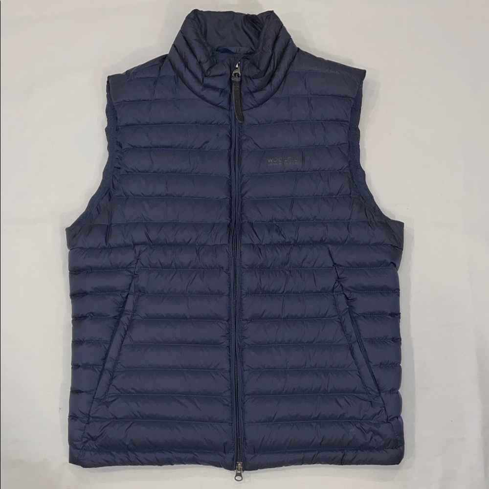 Woolrich Men's Blue Puffer Vest in Navy Blue Size Medium